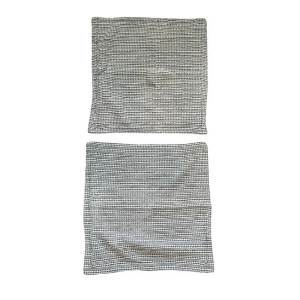 2 x Pottery Barn‎ Honeycomb Textured Grey Euro Pillow Covers 26 x 26